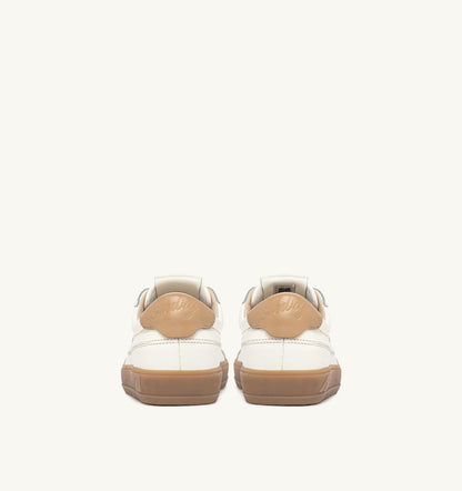 AUTRY Woman WINDSCAPE LOW SNEAKERS IN MARSHMALLOW AND TAN LEATHER