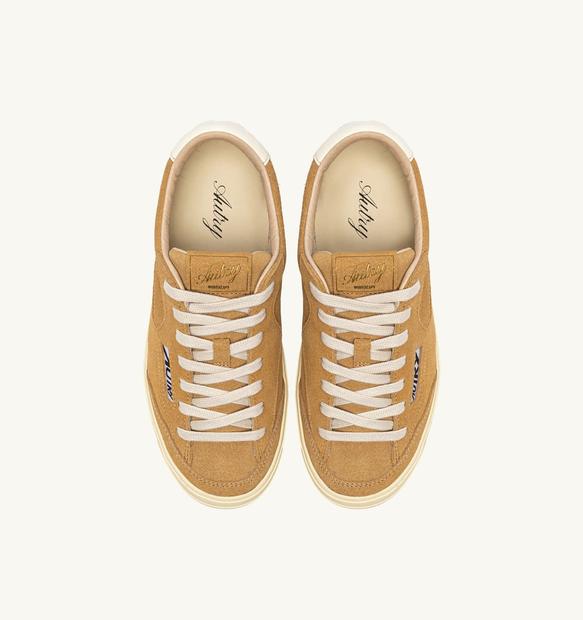 AUTRY Woman WINDSCAPE LOW SNEAKERS IN COPPER BROWN AND MARSHMALLOW SUEDE