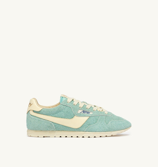 AUTRY Woman WINDSPIN SNEAKERS IN JASMINE AND RUTABAGA SUEDE AND LEATHER