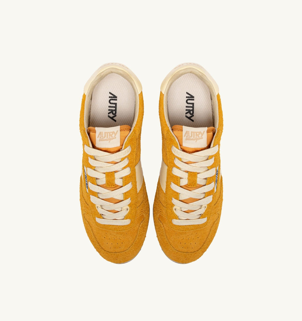 AUTRY Woman SNEAKERS WINDSPIN IN SUEDE AND LEATHER COLOR MINERAL YELLOW AND RUTABAGA