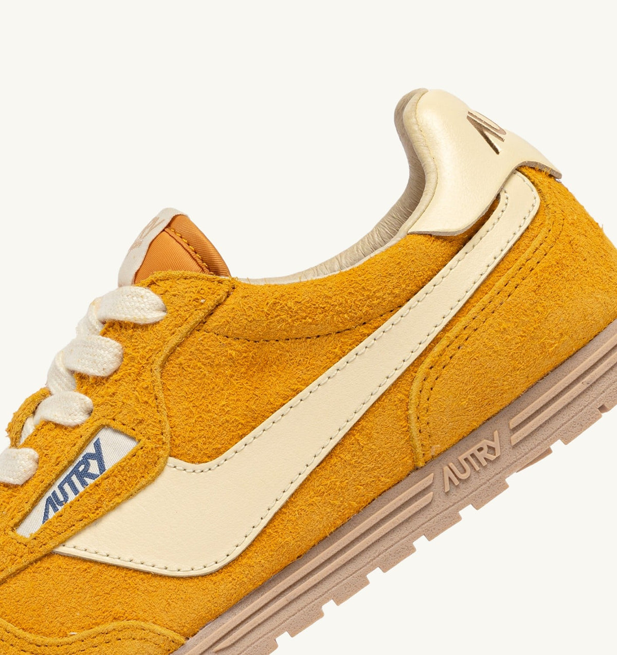 AUTRY Woman SNEAKERS WINDSPIN IN SUEDE AND LEATHER COLOR MINERAL YELLOW AND RUTABAGA