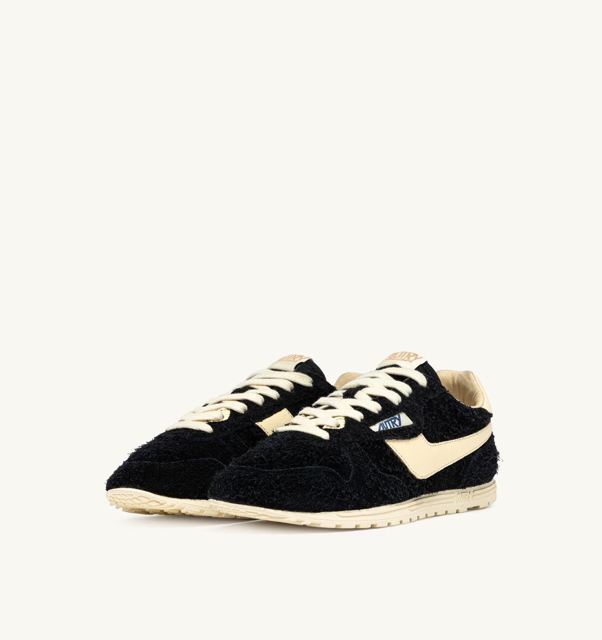 AUTRY Man WINDSPIN SNEAKERS IN BLACK AND RUTABAGA SUEDE AND LEATHER