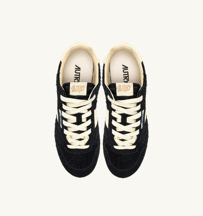 AUTRY Man WINDSPIN SNEAKERS IN BLACK AND RUTABAGA SUEDE AND LEATHER