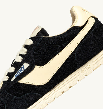 AUTRY Man WINDSPIN SNEAKERS IN BLACK AND RUTABAGA SUEDE AND LEATHER