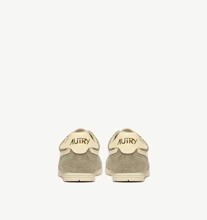 AUTRY Man WINDSPIN SNEAKERS IN GRAY GREEN AND RUTABAGA SUEDE AND LEATHER