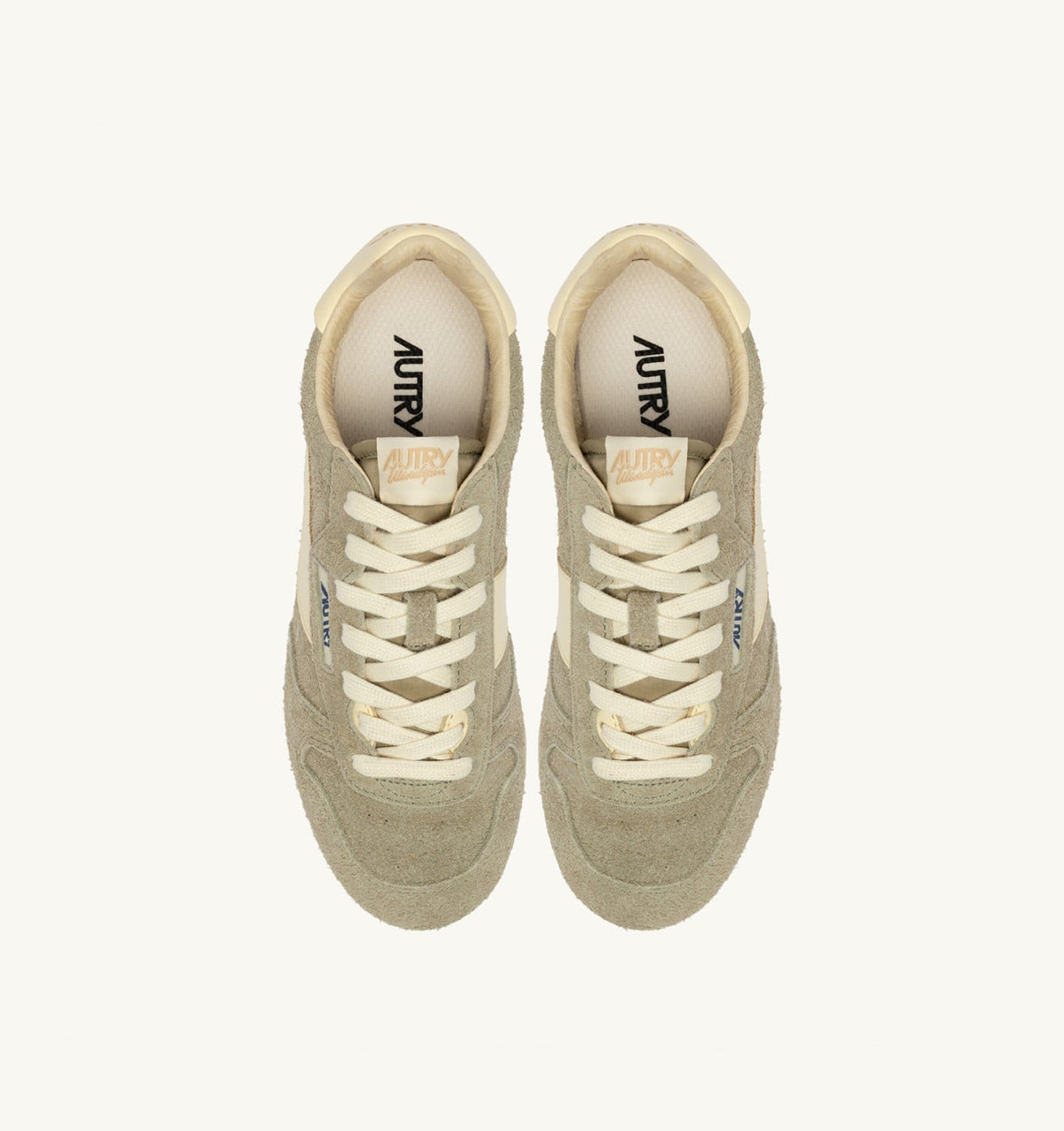 AUTRY Man WINDSPIN SNEAKERS IN GRAY GREEN AND RUTABAGA SUEDE AND LEATHER