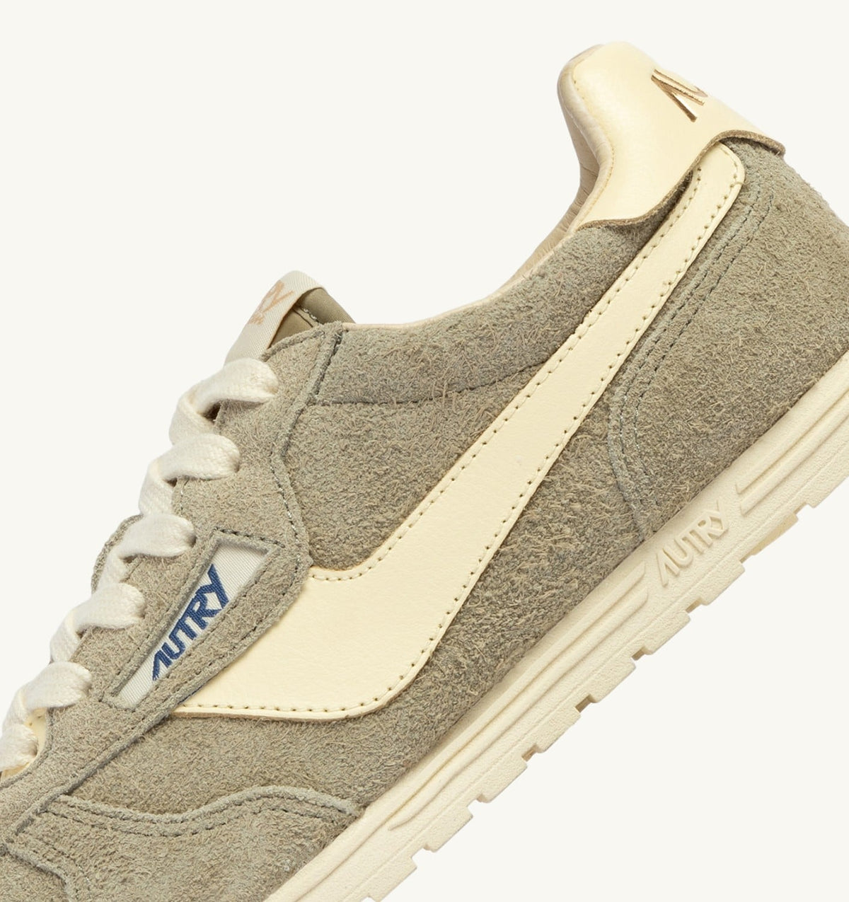 AUTRY Man WINDSPIN SNEAKERS IN GRAY GREEN AND RUTABAGA SUEDE AND LEATHER