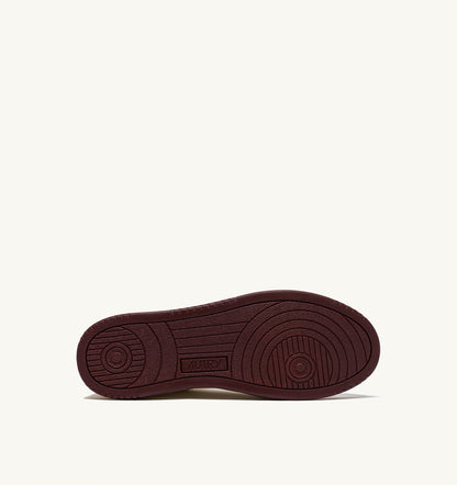 AUTRY Man MED-WAY SNEAKERS IN LEATHER COLOR MARSHMALLOW AND SYRAH