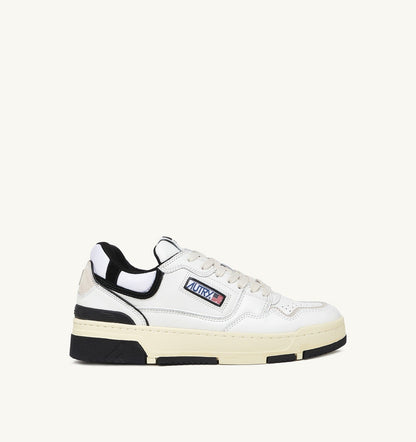 AUTRY Woman CLC LOW SNEAKERS IN WHITE LEATHER AND BLACK SUEDE