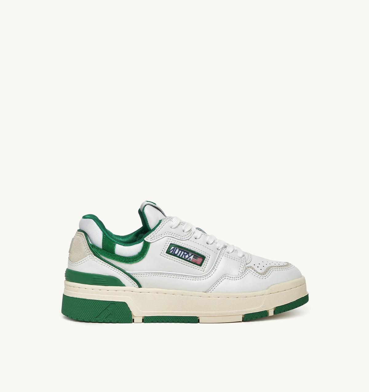 AUTRY Woman CLC LOW SNEAKERS IN WHITE LEATHER AND AMAZON SUEDE