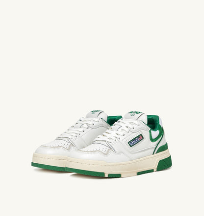 AUTRY Woman CLC LOW SNEAKERS IN WHITE LEATHER AND AMAZON SUEDE