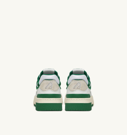 AUTRY Woman CLC LOW SNEAKERS IN WHITE LEATHER AND AMAZON SUEDE