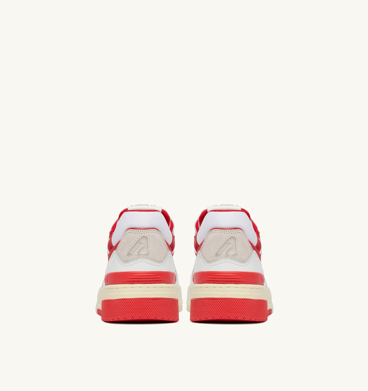 AUTRY Woman SNEAKERS CLC LOW IN WHITE LEATHER AND RED VIRGIN