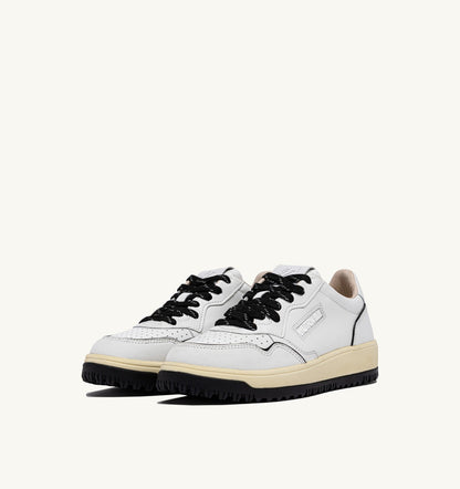 AUTRY Woman GOLF LOW SNEAKERS IN WHITE AND BLACK LEATHER