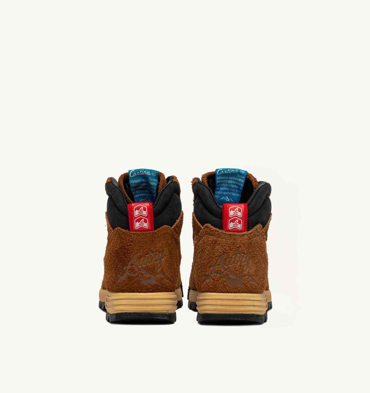 AUTRY Woman MALGA CORTINA IN CHESTNUT AND FLAME SCARLET SUEDE