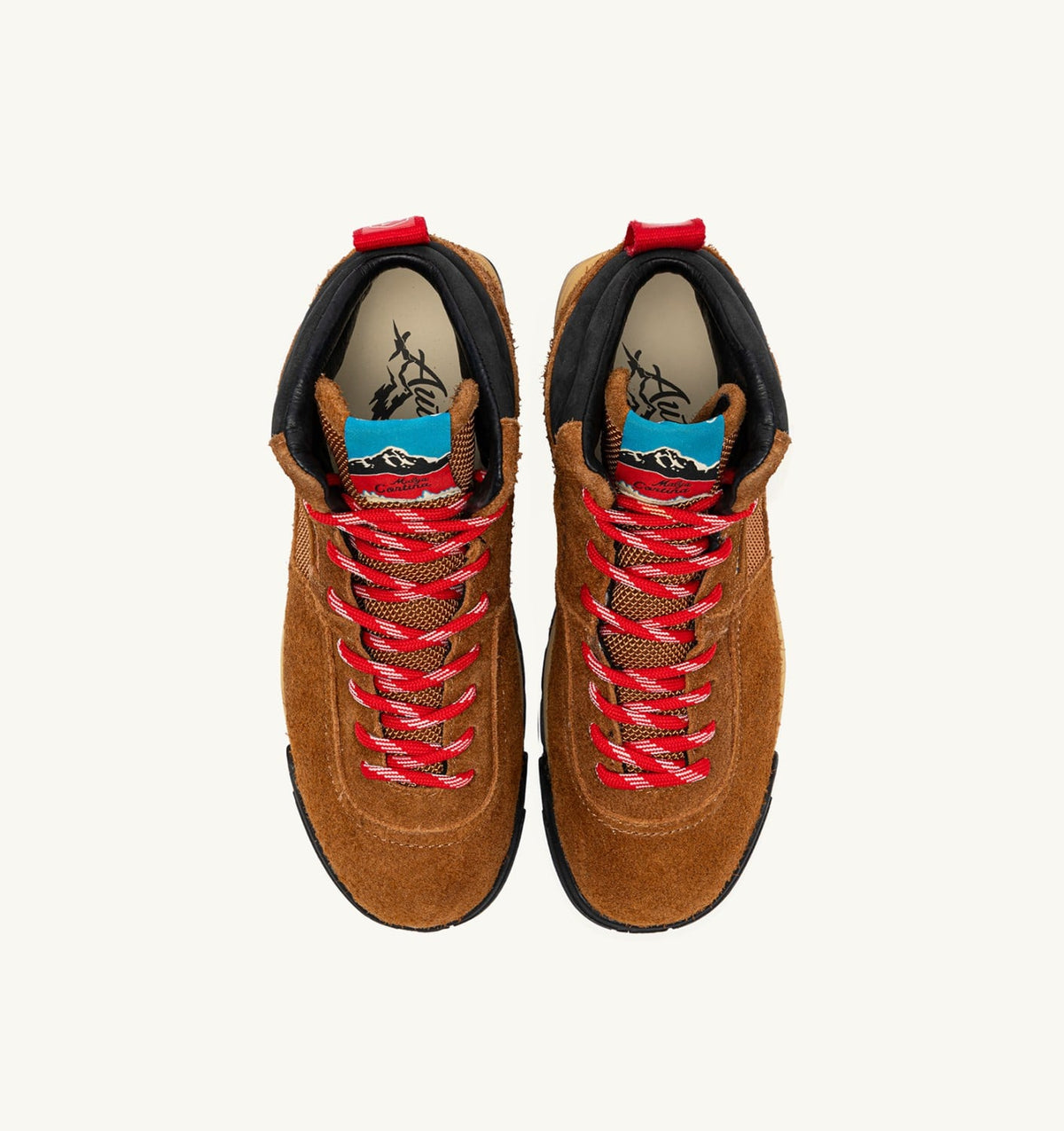 AUTRY Woman MALGA CORTINA IN CHESTNUT AND FLAME SCARLET SUEDE