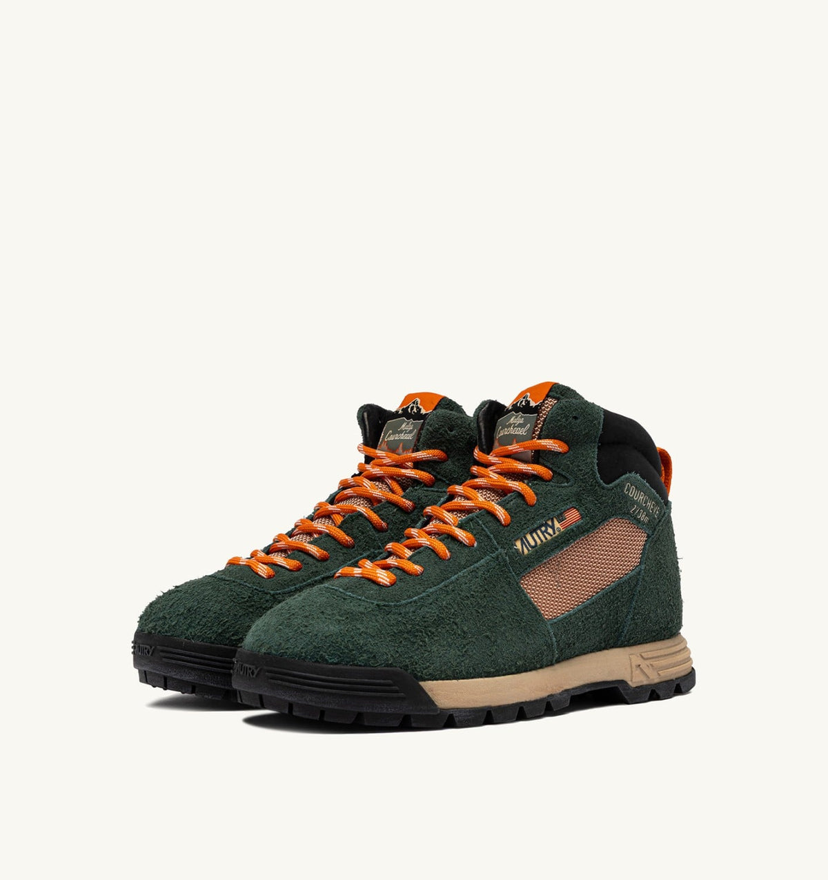 AUTRY Woman MALGA COURCHEVEL IN PINE AND ORANGE OCHRE SUEDE