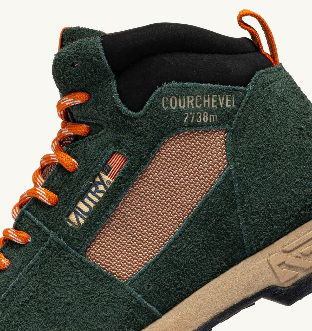 AUTRY Woman MALGA COURCHEVEL IN PINE AND ORANGE OCHRE SUEDE